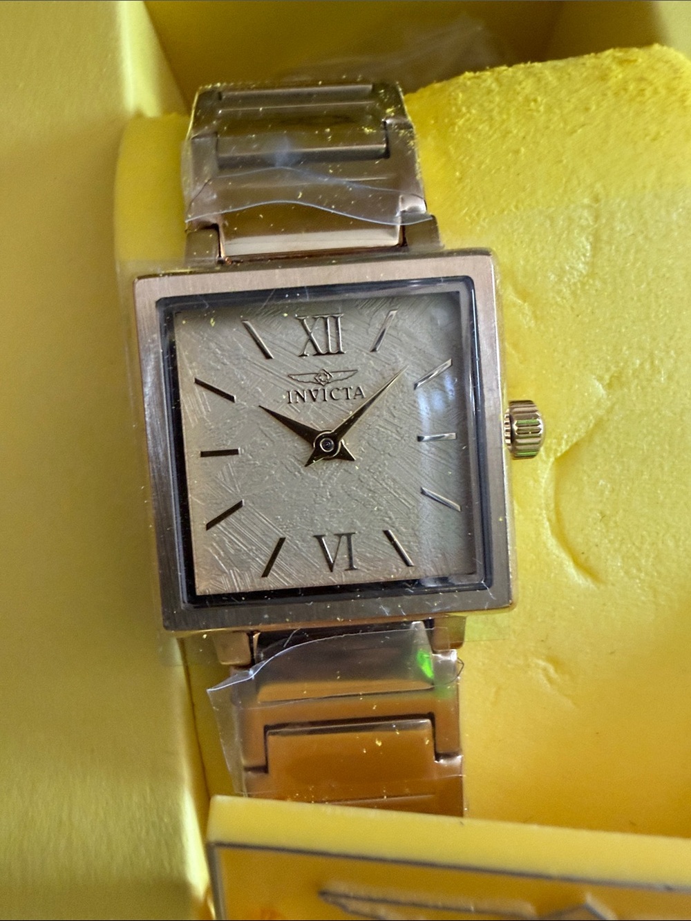Invicta Silver-Tone Square Dial Women's Watch
